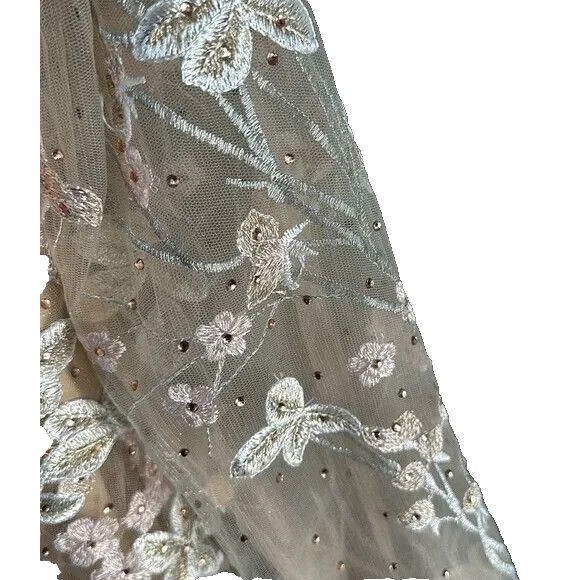 Mac Duggal FLORAL EMBROIDERED V NECK LONG SLEEVE TRUMPET GOWN 70239 16 NEW - Picture 6 of 11